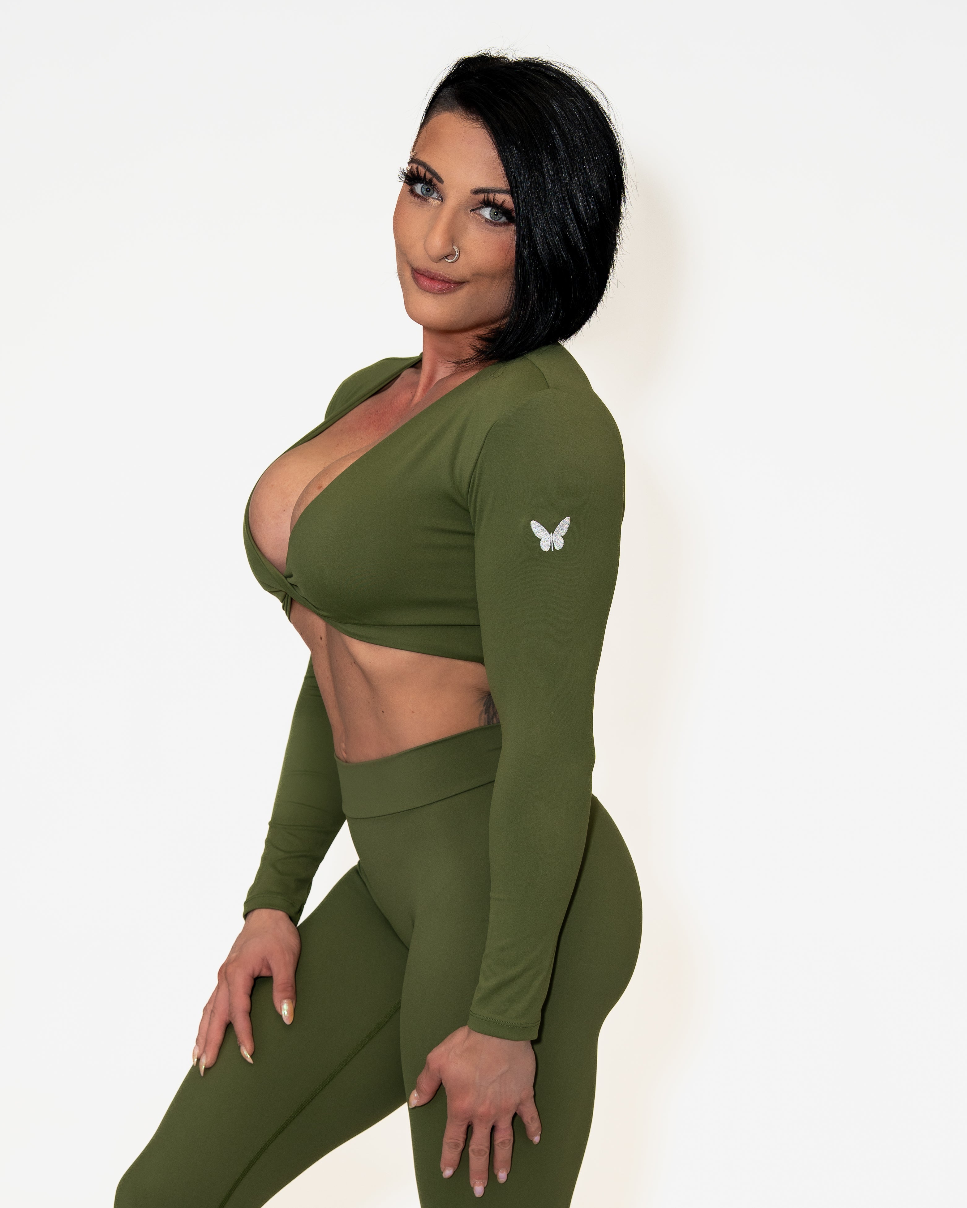 Bombshell Twist & Shout Top - Olive Obsession
