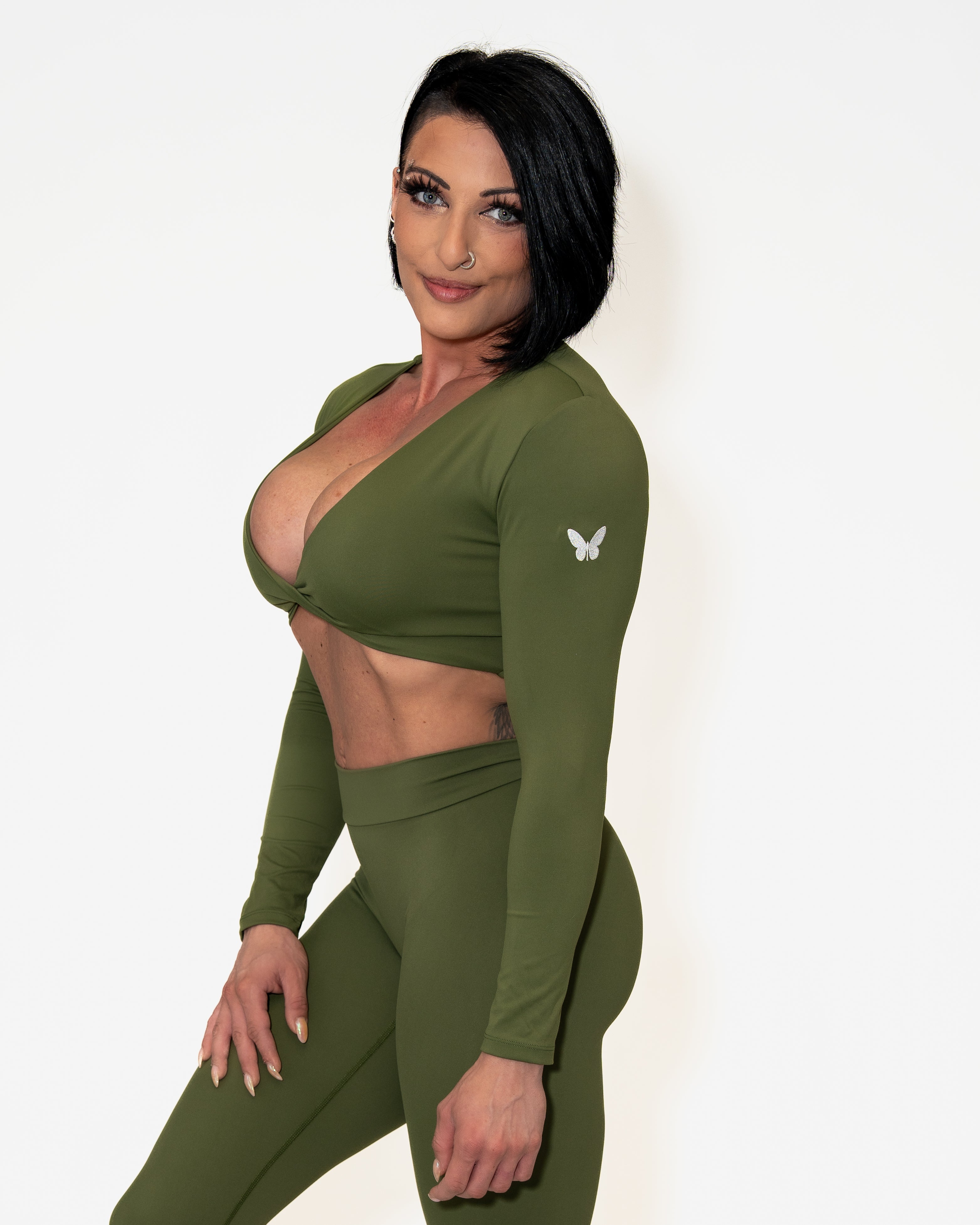 Bombshell Twist & Shout Top - Olive Obsession