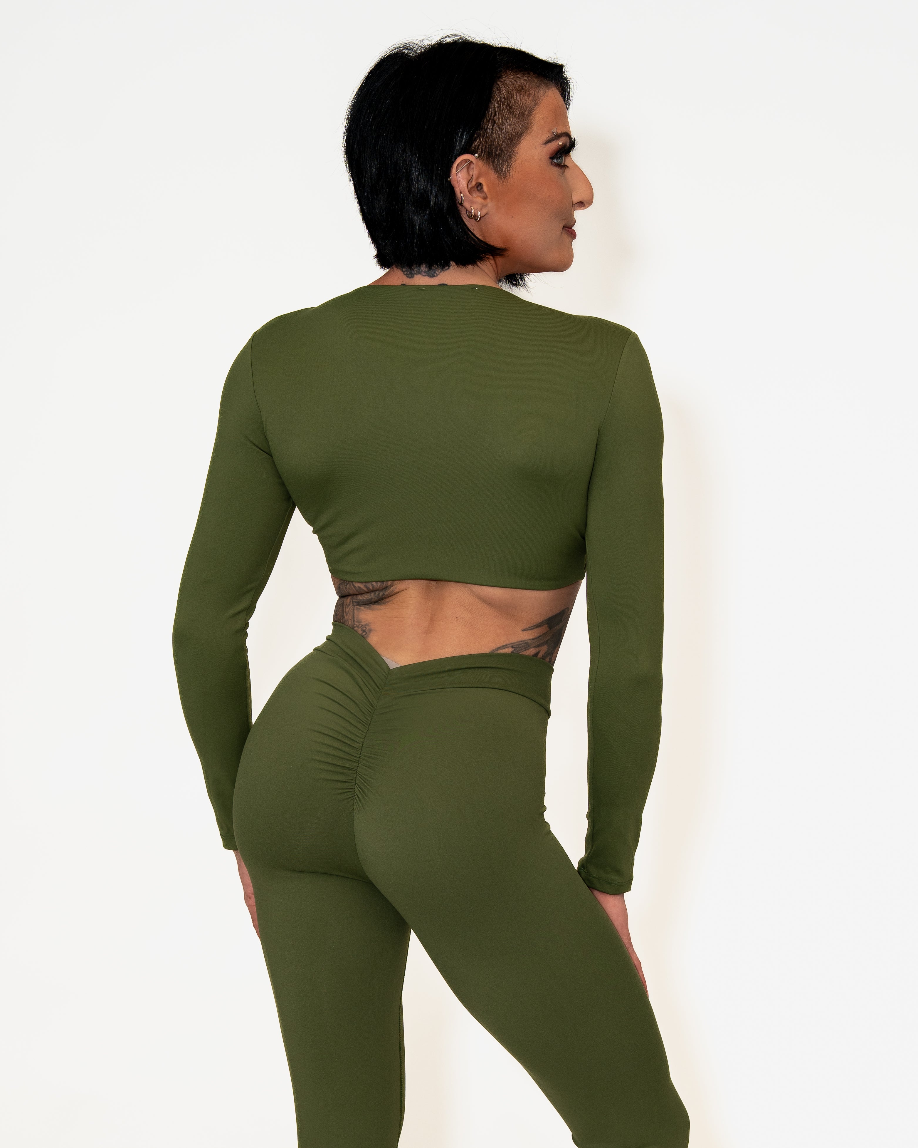 Bombshell Twist & Shout Top - Olive Obsession