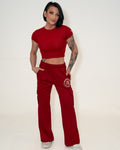 Bombshell ChillFit Cargo Pant - Red Velvet