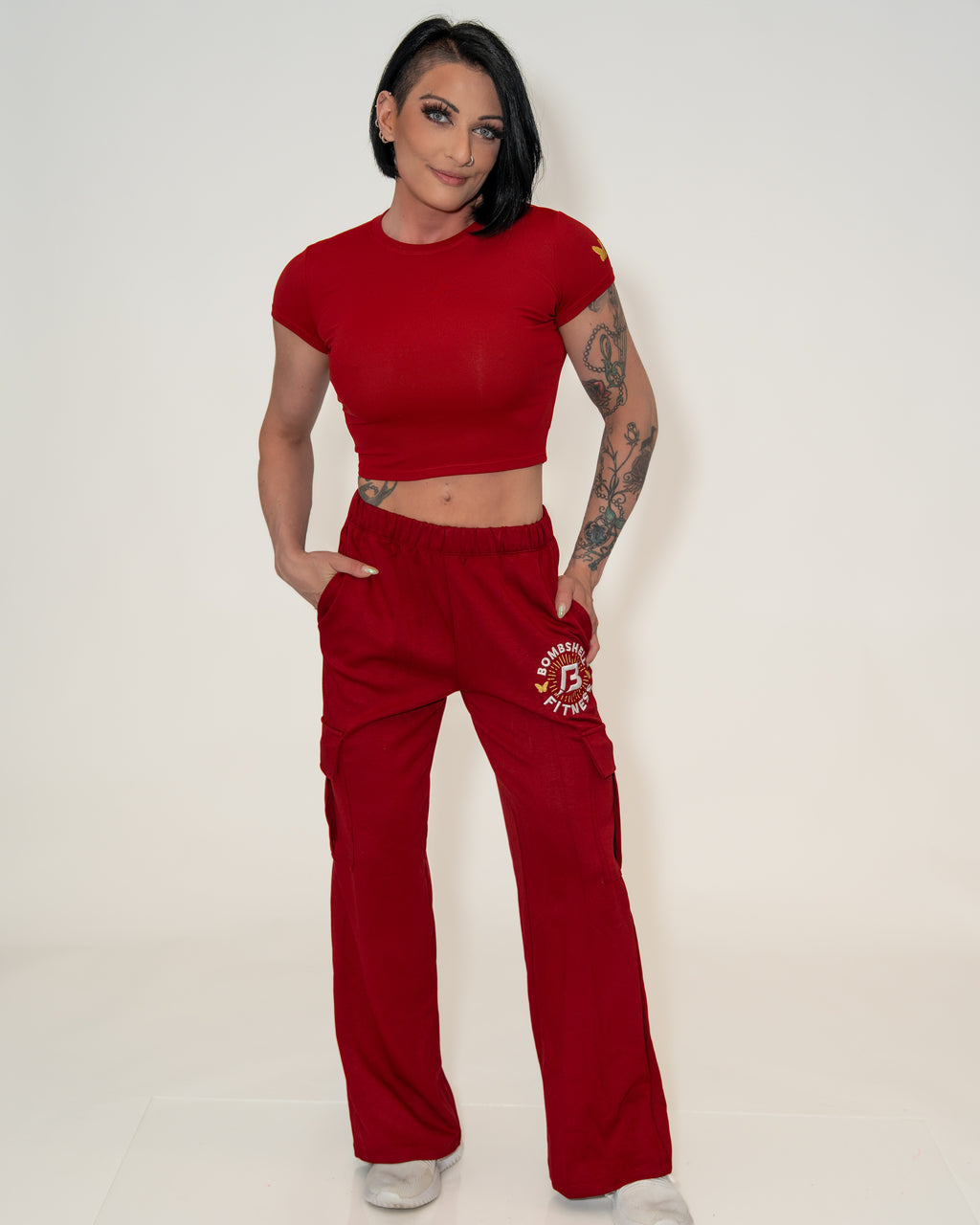 Bombshell ChillFit Cargo Pant - Red Velvet