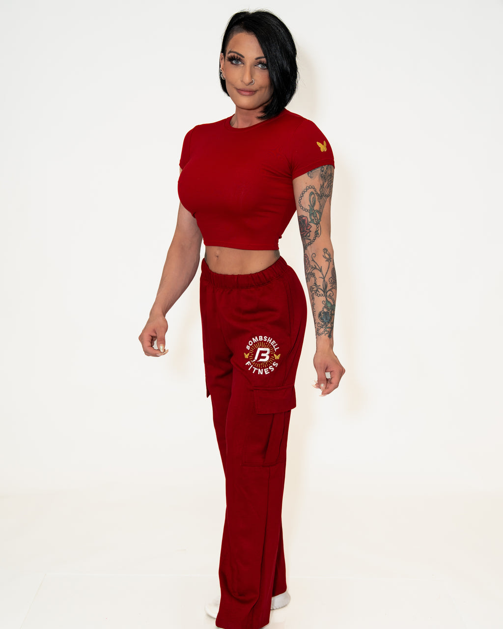 Bombshell ChillFit Cargo Pant - Red Velvet