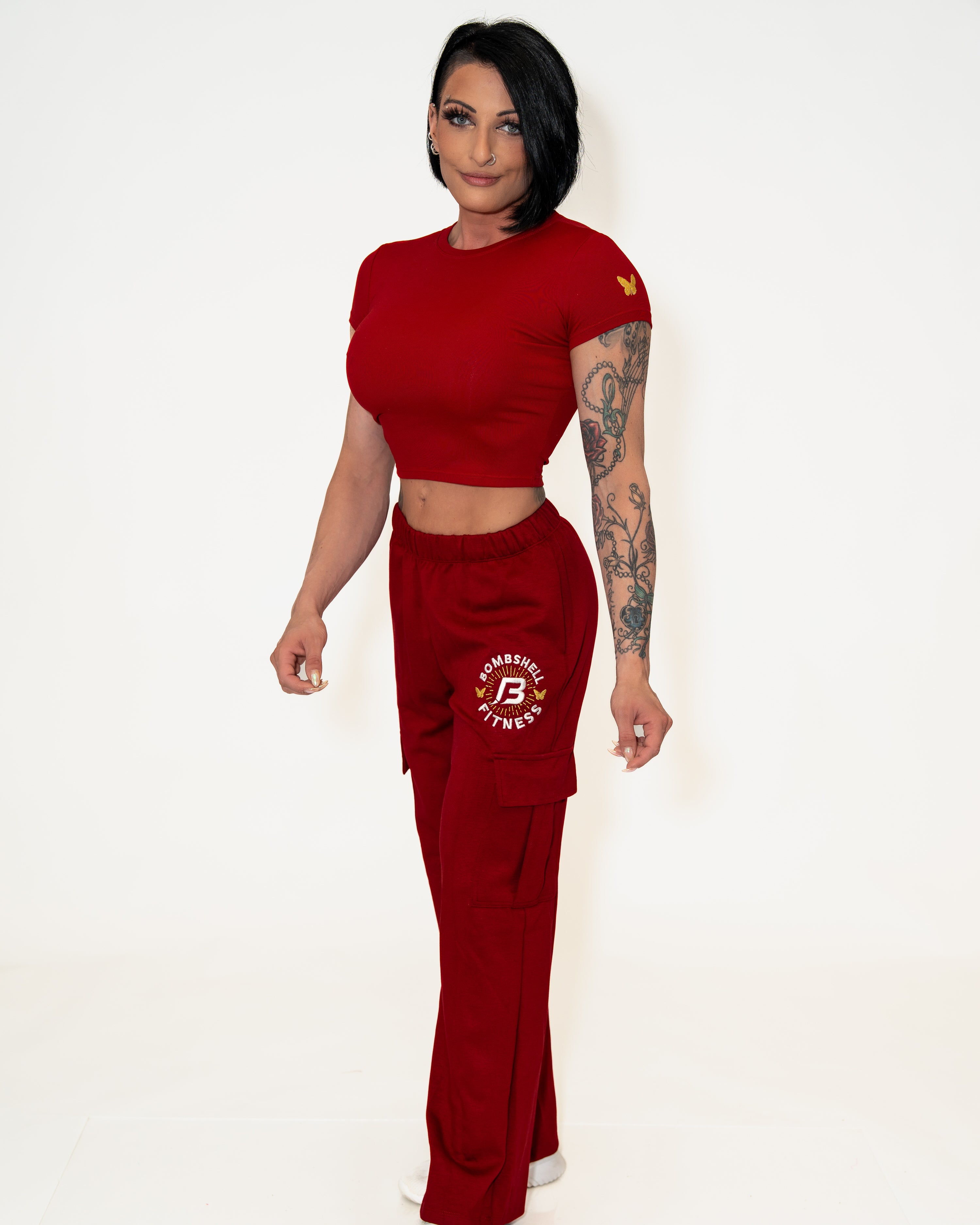 Bombshell ChillFit Cargo Pant - Red Velvet