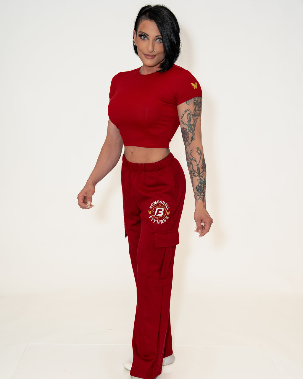 Bombshell ChillFit Cargo Pant - Red Velvet