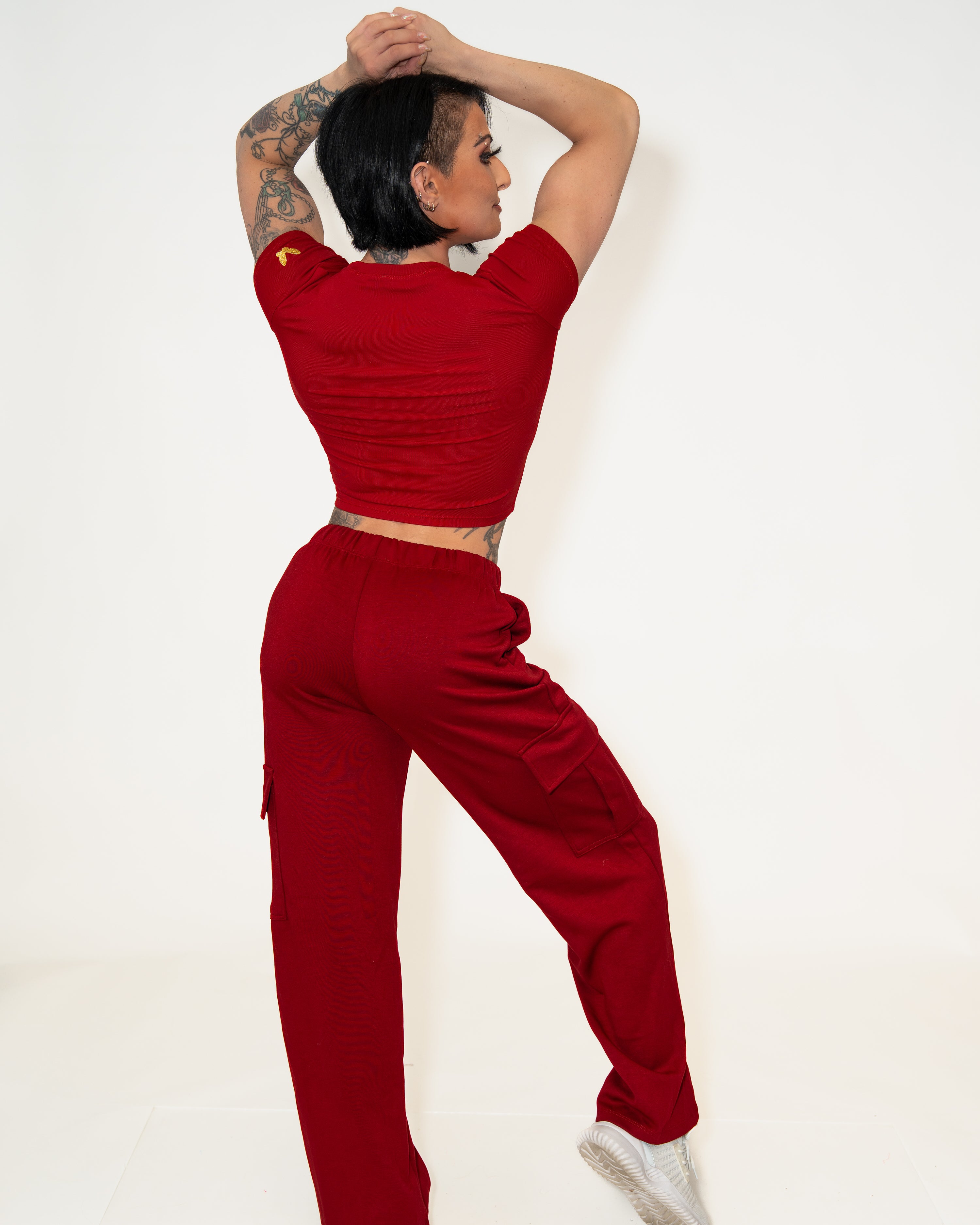 Bombshell ChillFit Cargo Pant - Red Velvet