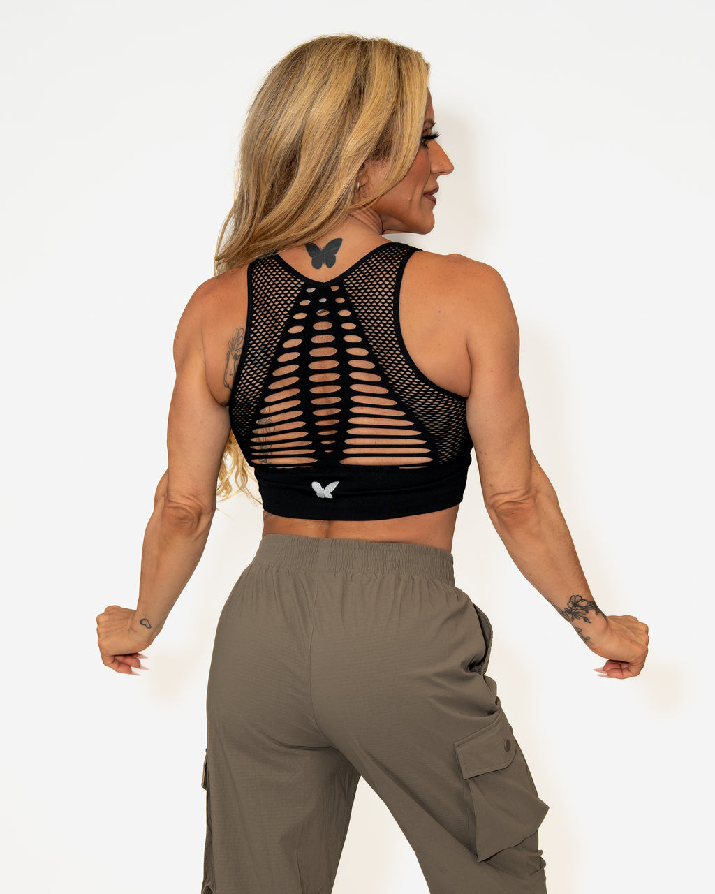 Bombshell Lattice Luxe Sports Bra - Not So Basic Black