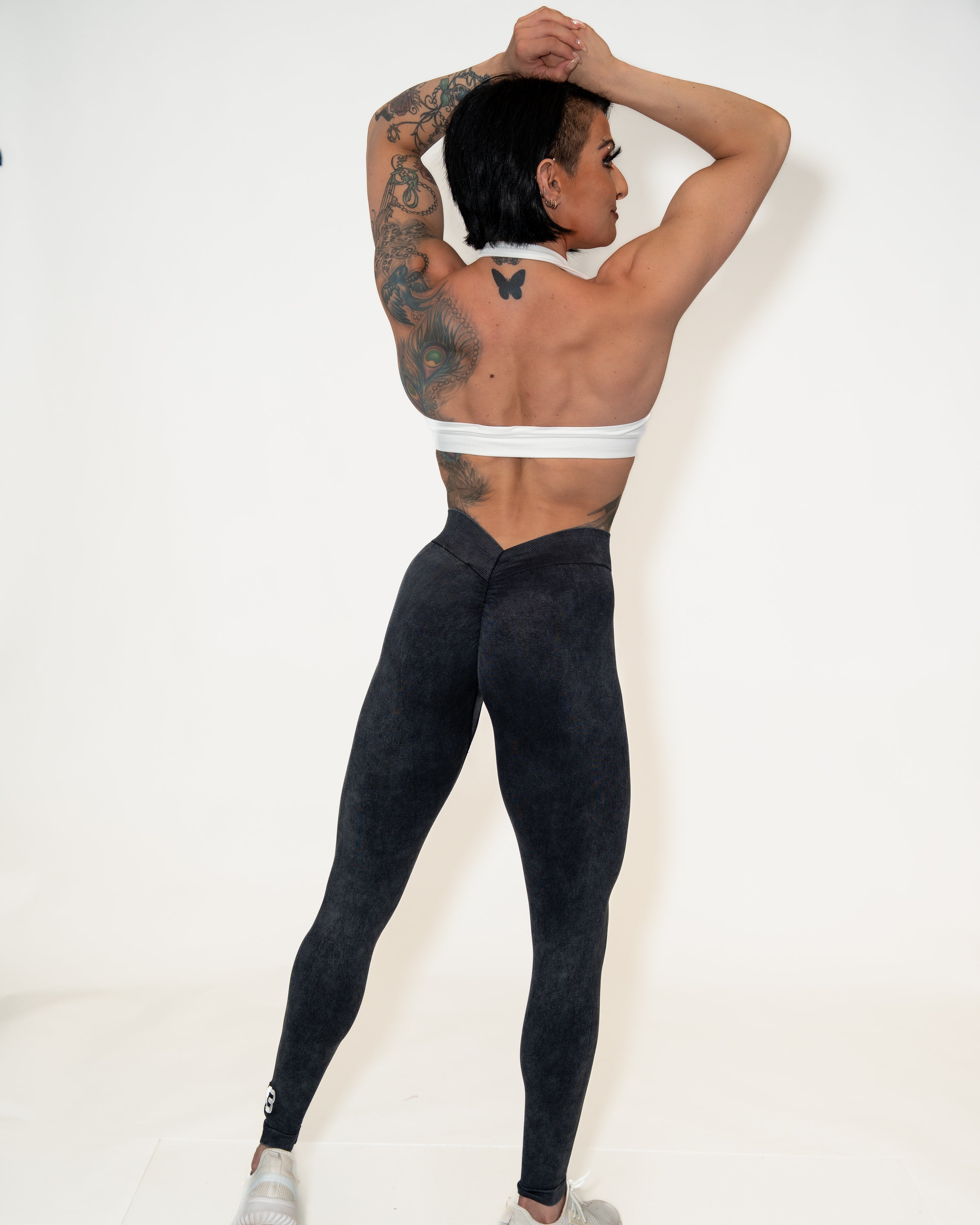 Bombshell Glute Game Leggings - Stonewash Black