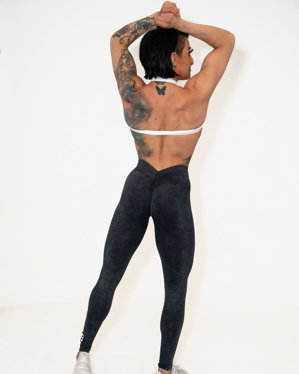 Bombshell Glute Game Leggings - Stonewash Black