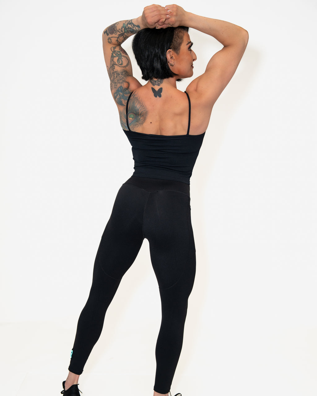 Bombshell Strappy Sculpt Tank - Black/Blue