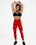 Bombshell Daredevil Leggings - Racy Red Tie Dye