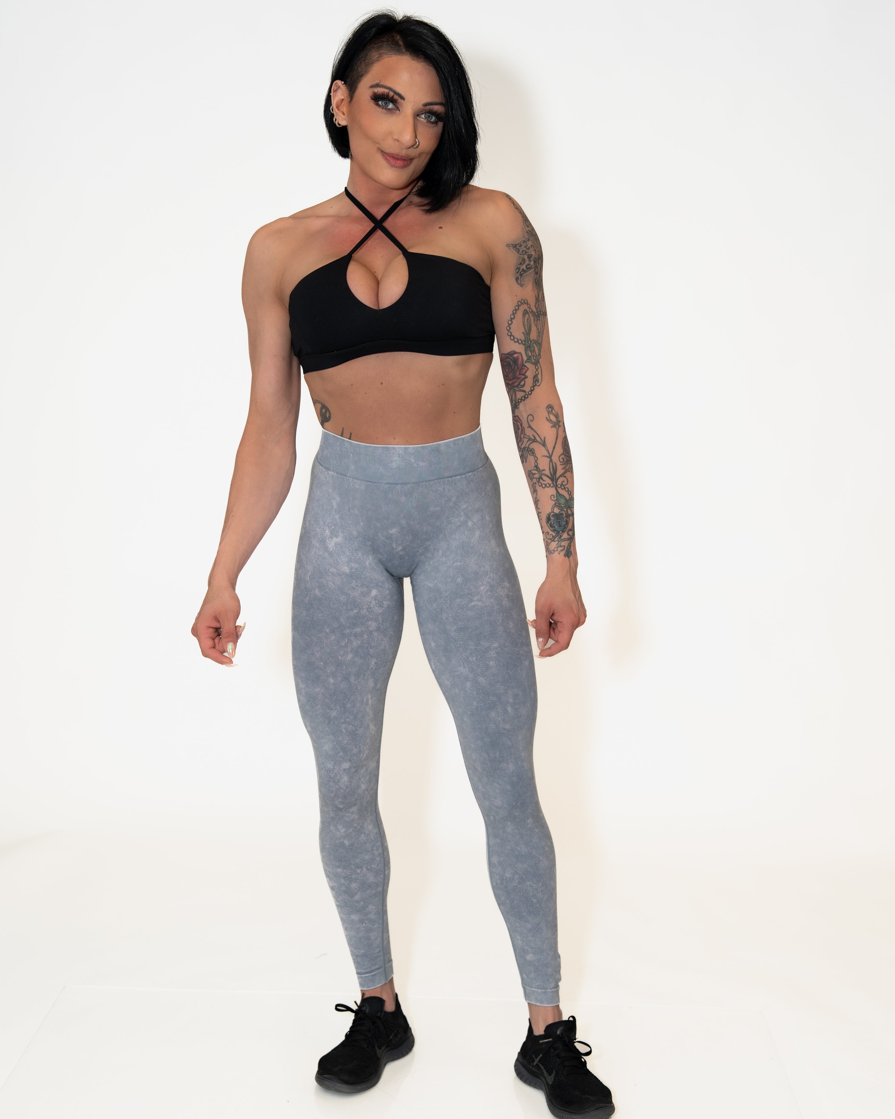 Bombshell Glute Game Leggings - Stonewash Cloud Grey