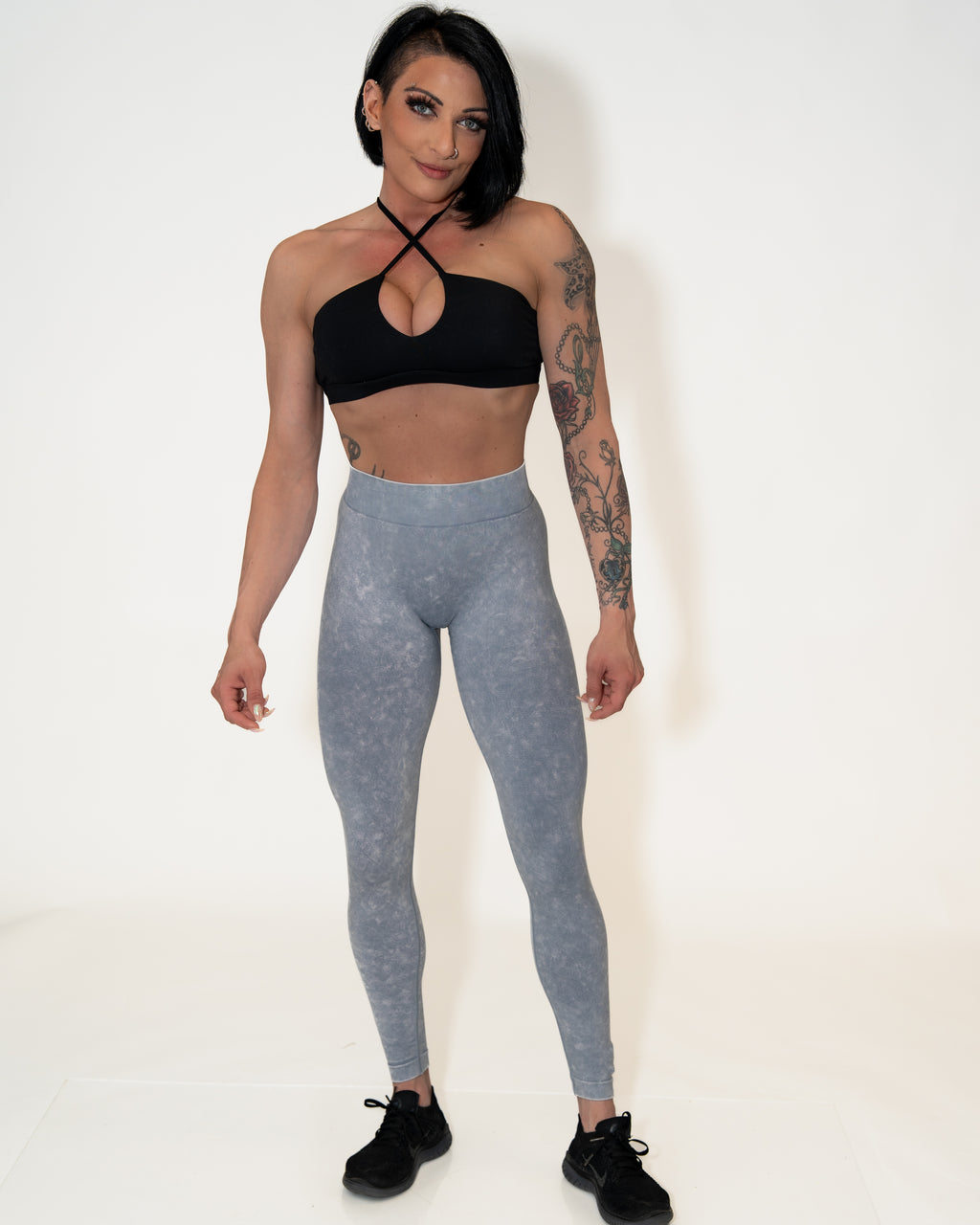 Bombshell Glute Game Leggings - Stonewash Cloud Grey
