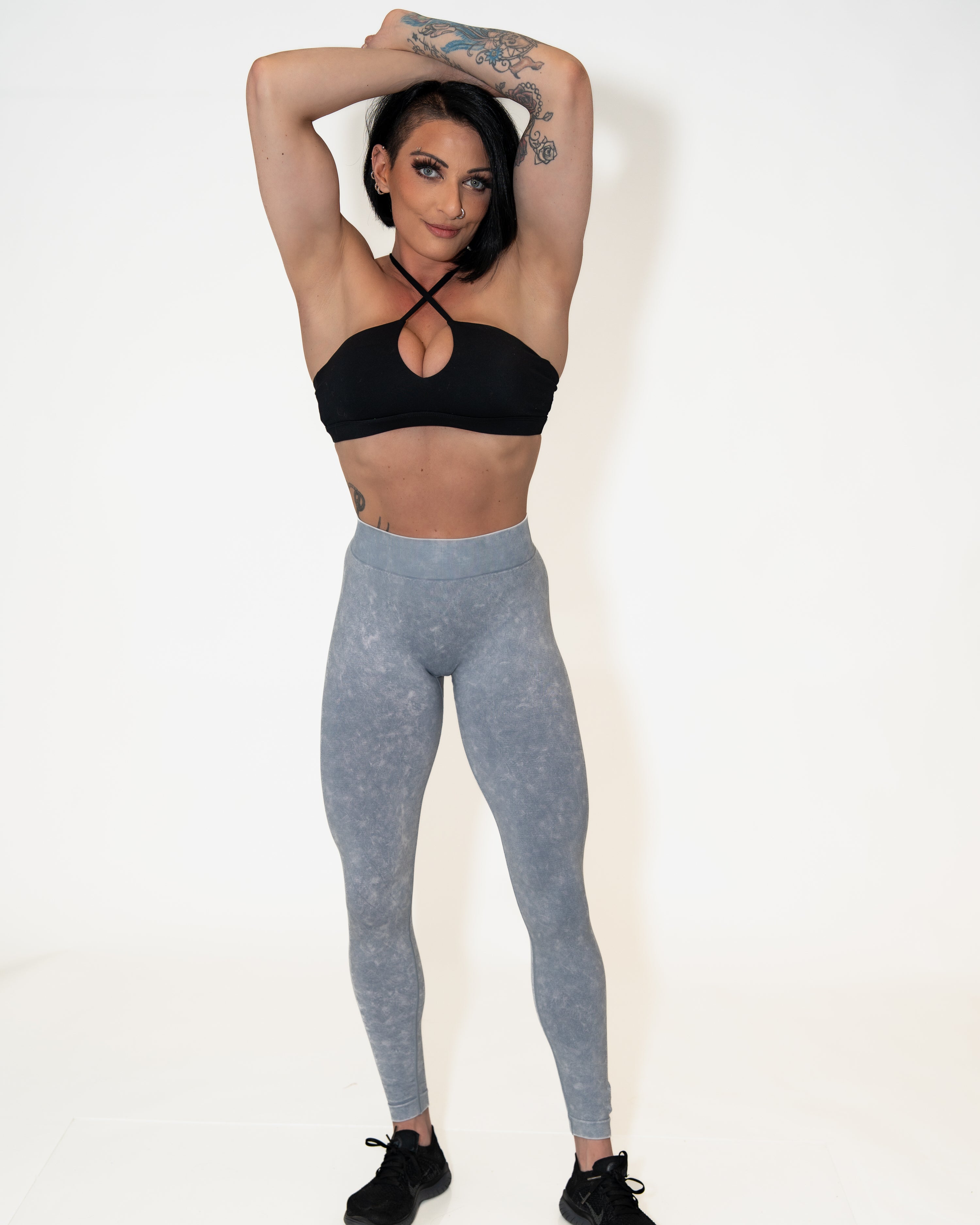 Bombshell Glute Game Leggings - Stonewash Cloud Grey
