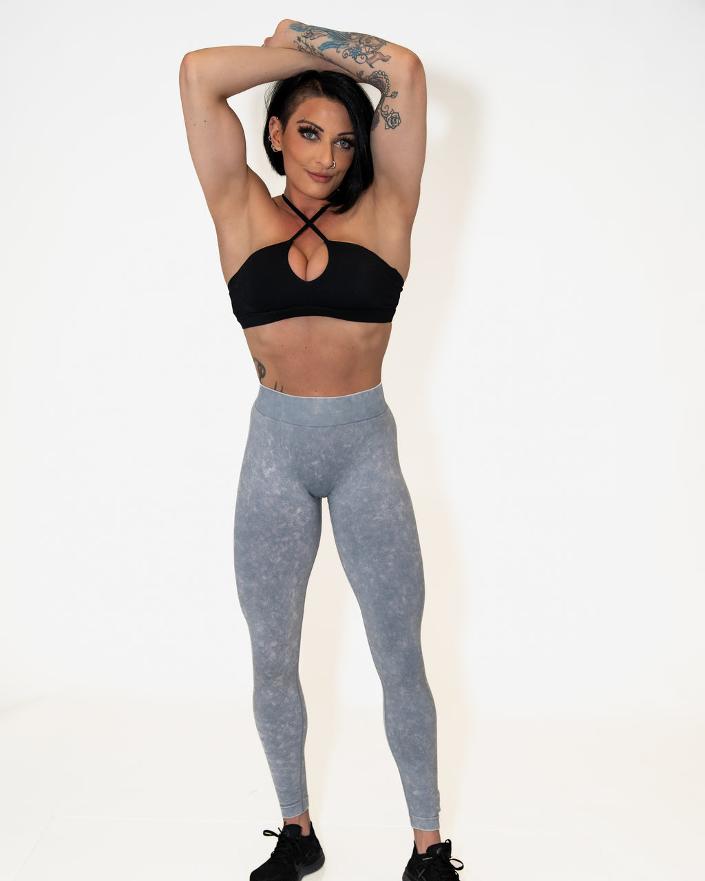 Bombshell Glute Game Leggings - Stonewash Cloud Grey
