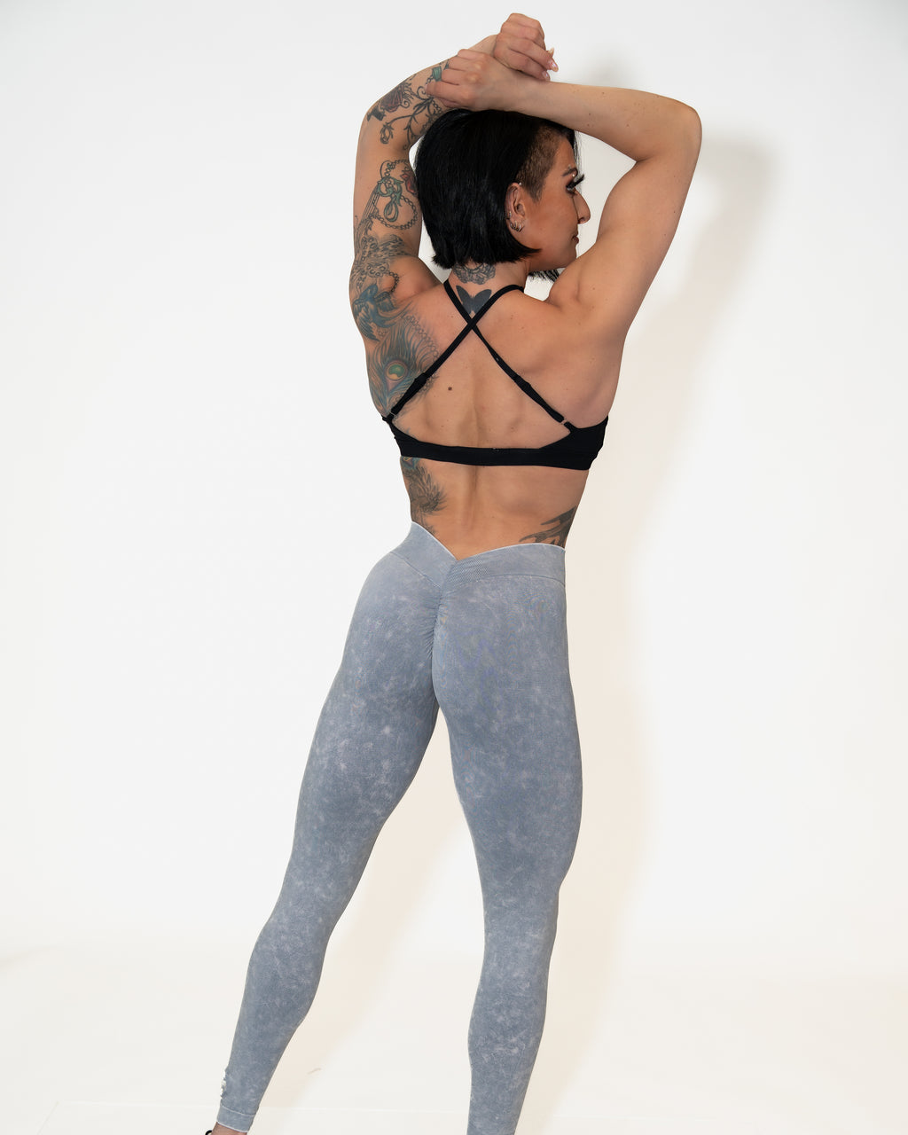 Bombshell Glute Game Leggings - Stonewash Cloud Grey