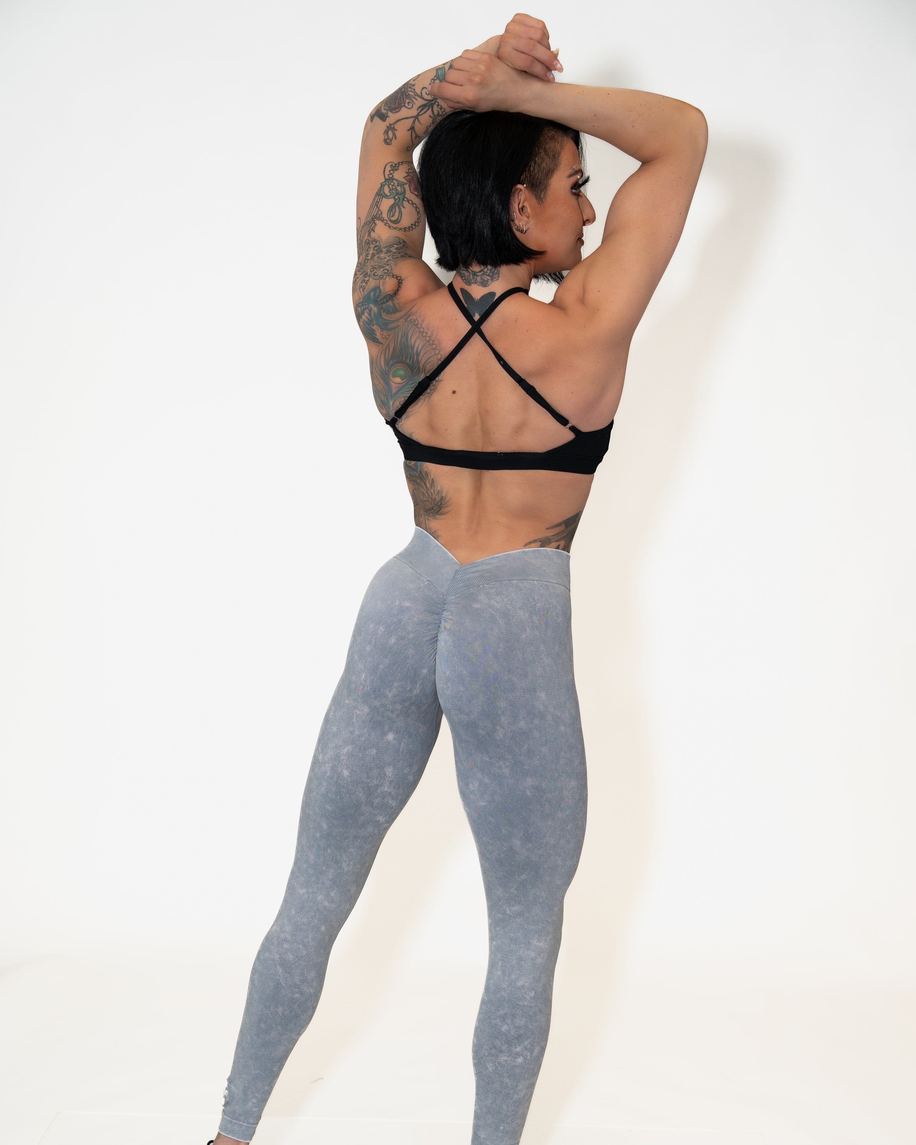 Bombshell Glute Game Leggings - Stonewash Cloud Grey