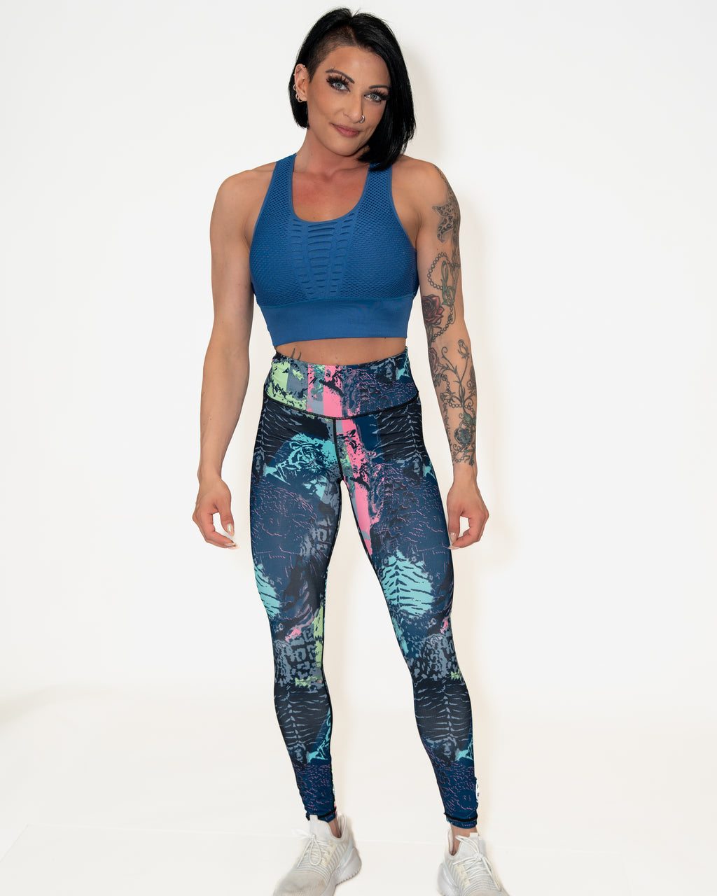 Bombshell Lattice Luxe Sports Bra - Denim Dream