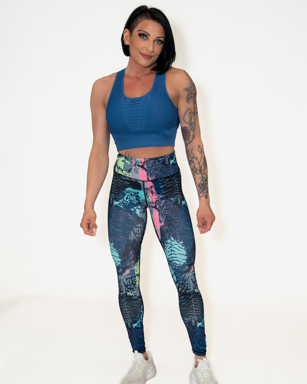 Bombshell Lattice Luxe Sports Bra - Denim Dream