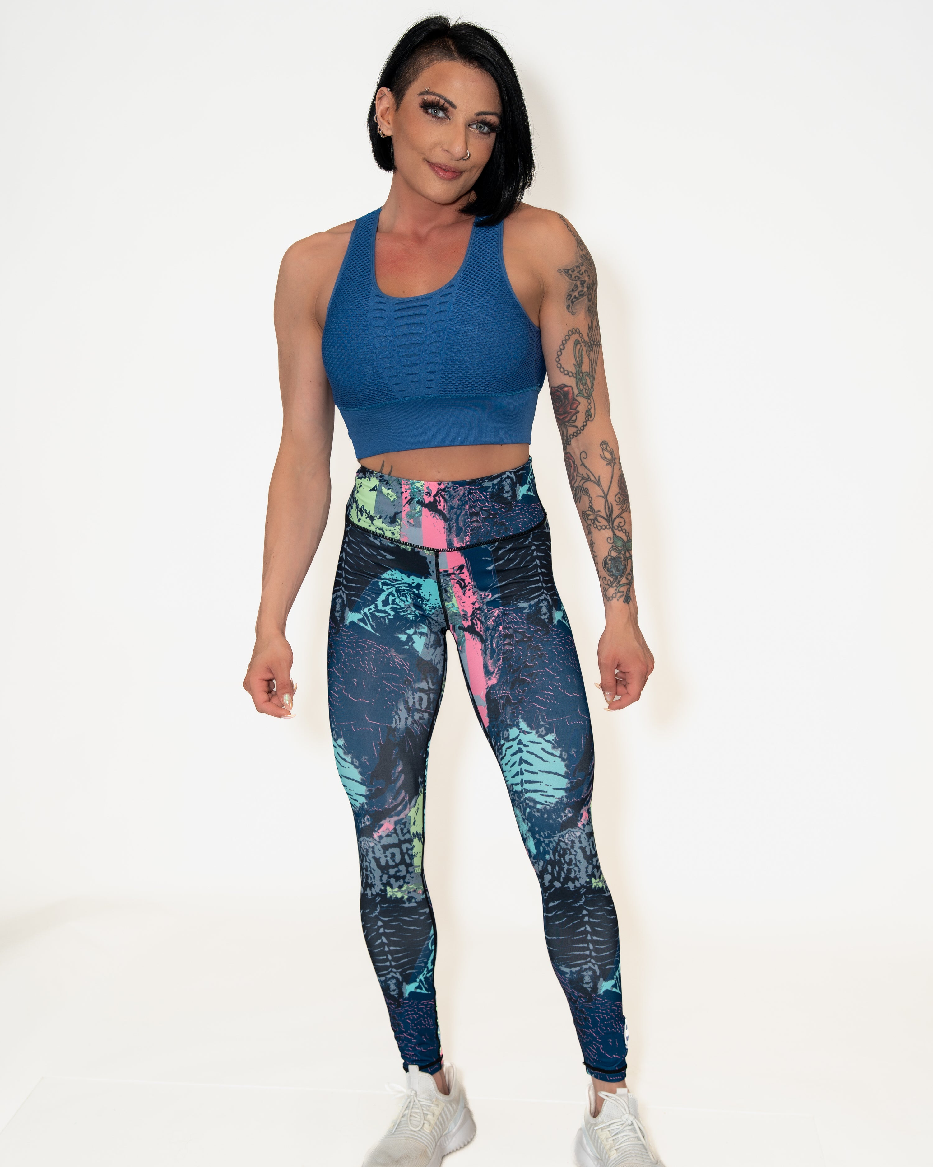 Bombshell Lattice Luxe Sports Bra - Denim Dream