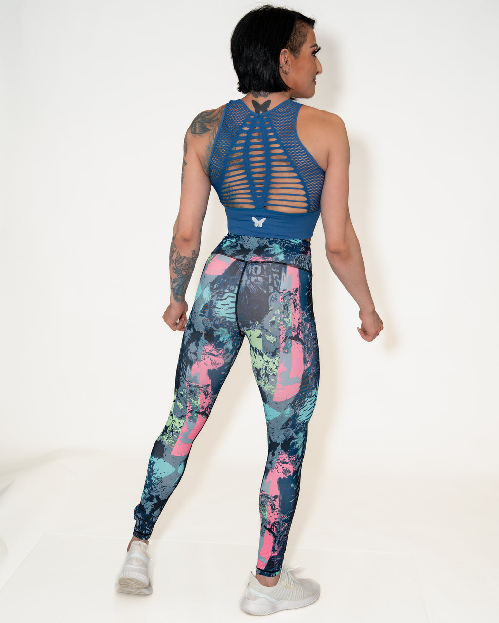Bombshell Lattice Luxe Sports Bra - Denim Dream