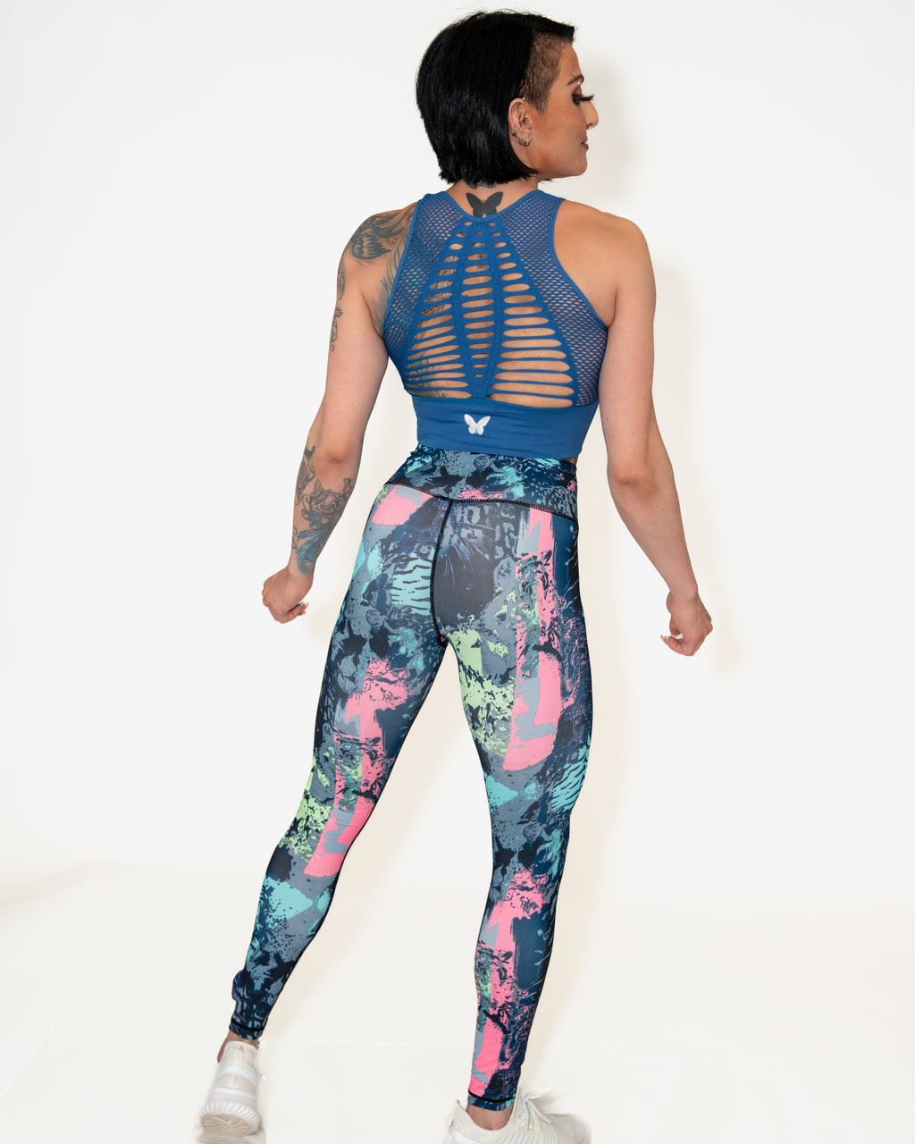 Bombshell Lattice Luxe Sports Bra - Denim Dream