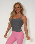 Bombshell Strappy Sculpt Tank - Athletic Grey