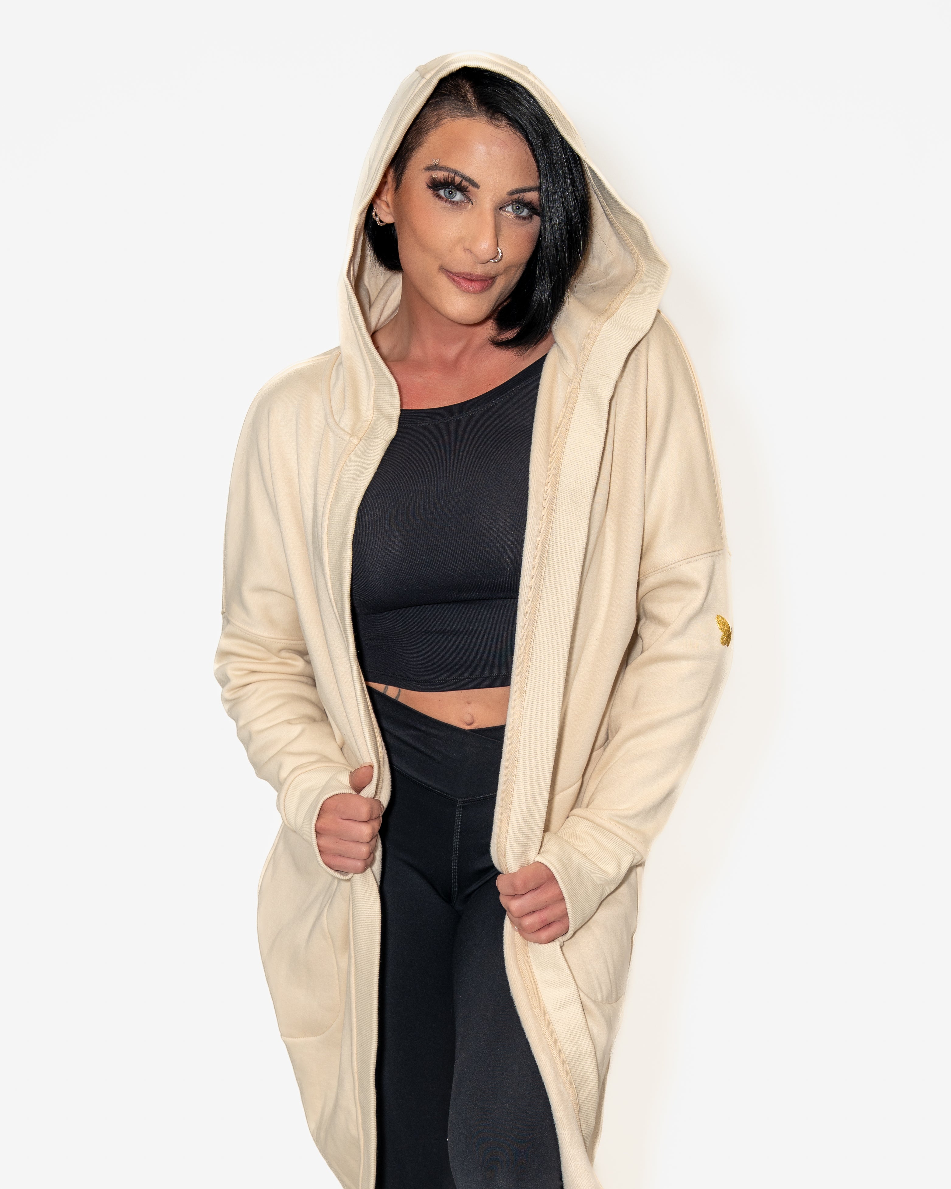 Bombshell Luxe Gym Diva Cover-Up - Grace Kelly Cream