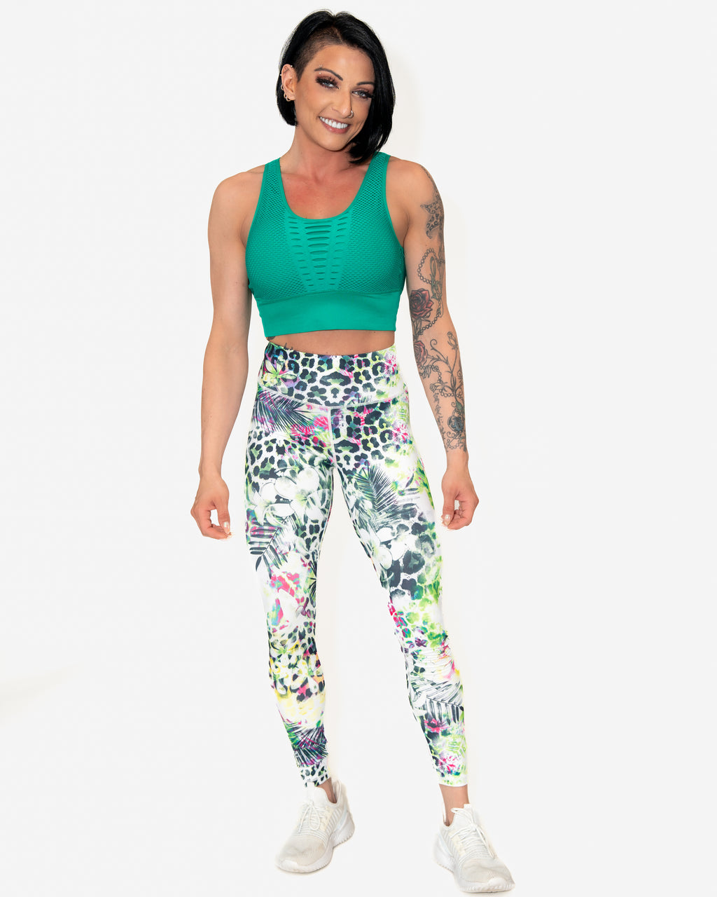Bombshell Lattice Luxe Sports Bra - Jungle Green