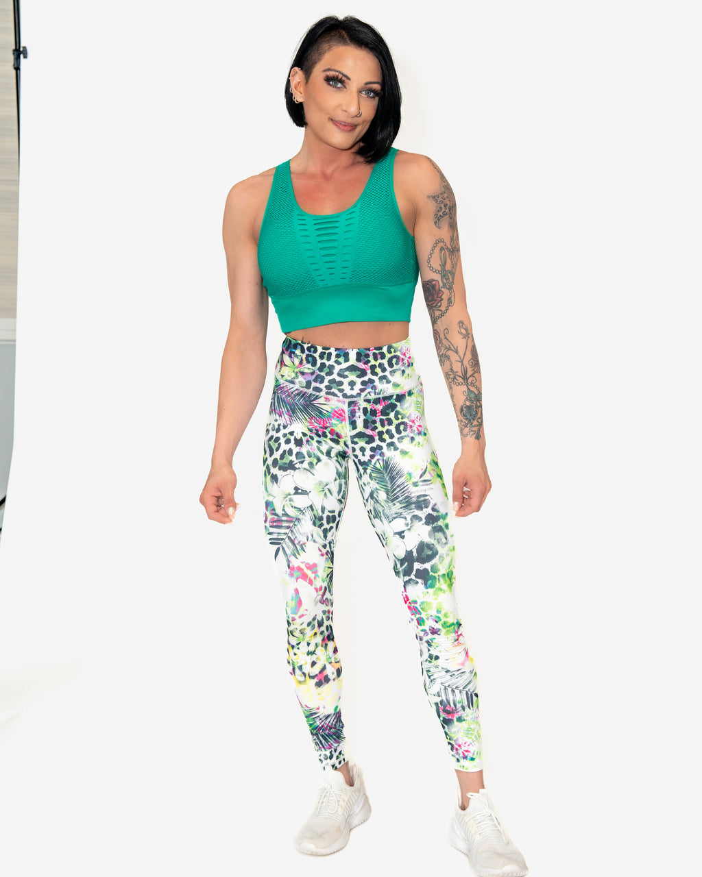 Bombshell Lattice Luxe Sports Bra - Jungle Green