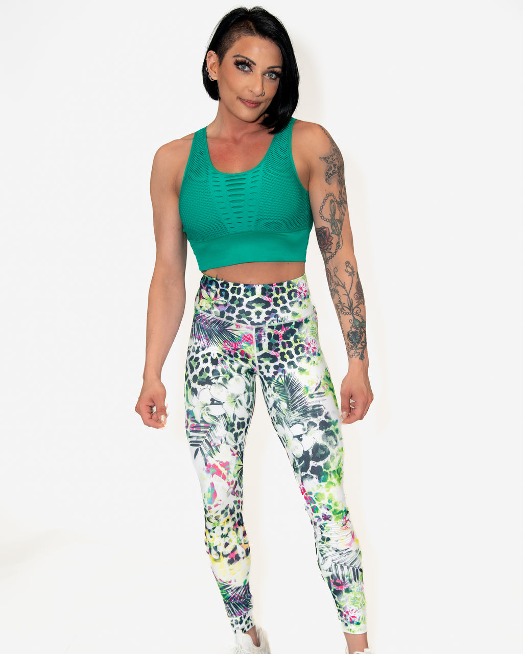 Bombshell Lattice Luxe Sports Bra - Jungle Green