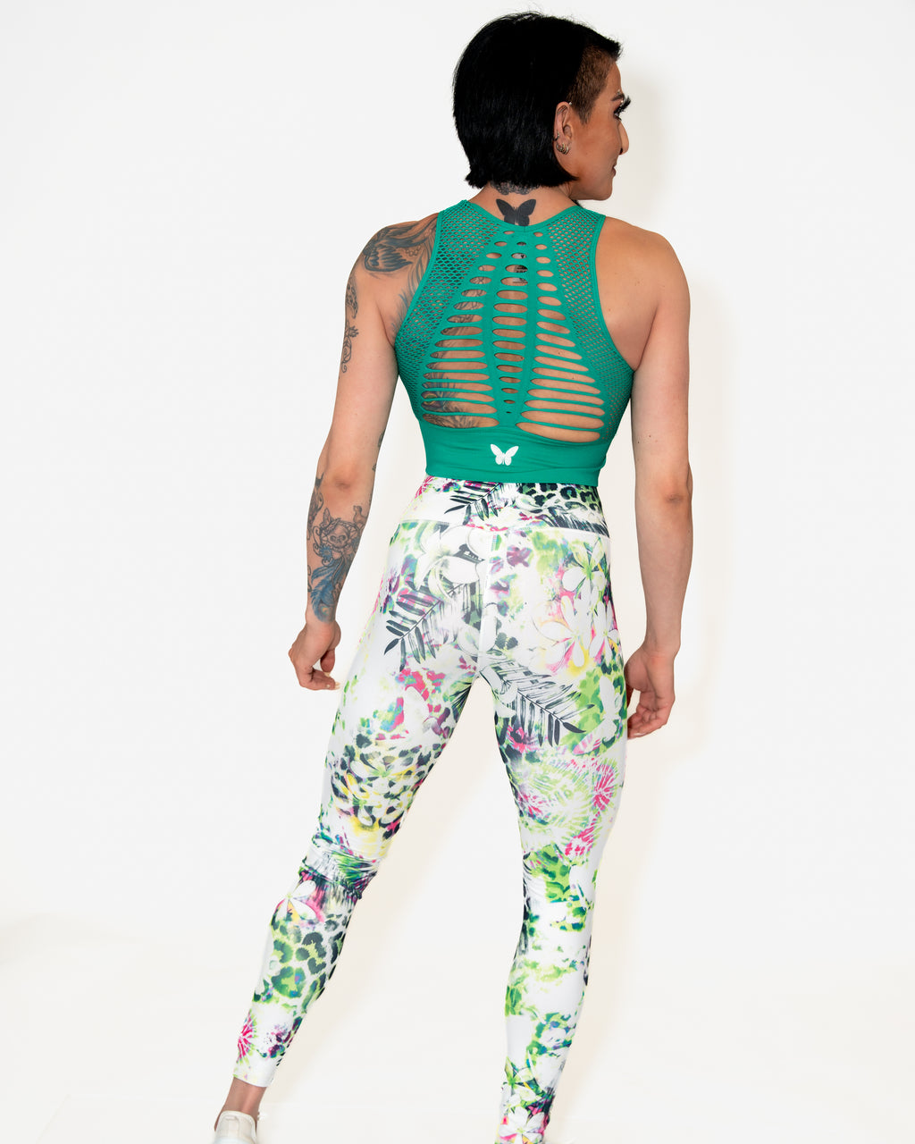 Bombshell Lattice Luxe Sports Bra - Jungle Green