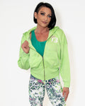 Bombshell Burnout Fleece Hoodie  Jacket - Green Glow
