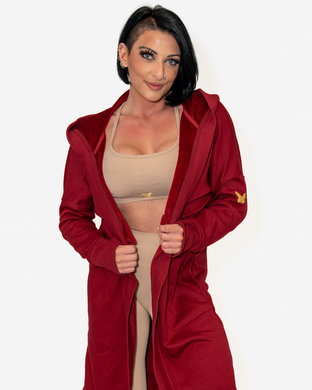 Bombshell Luxe Gym Diva Cover-Up - Red Velvet