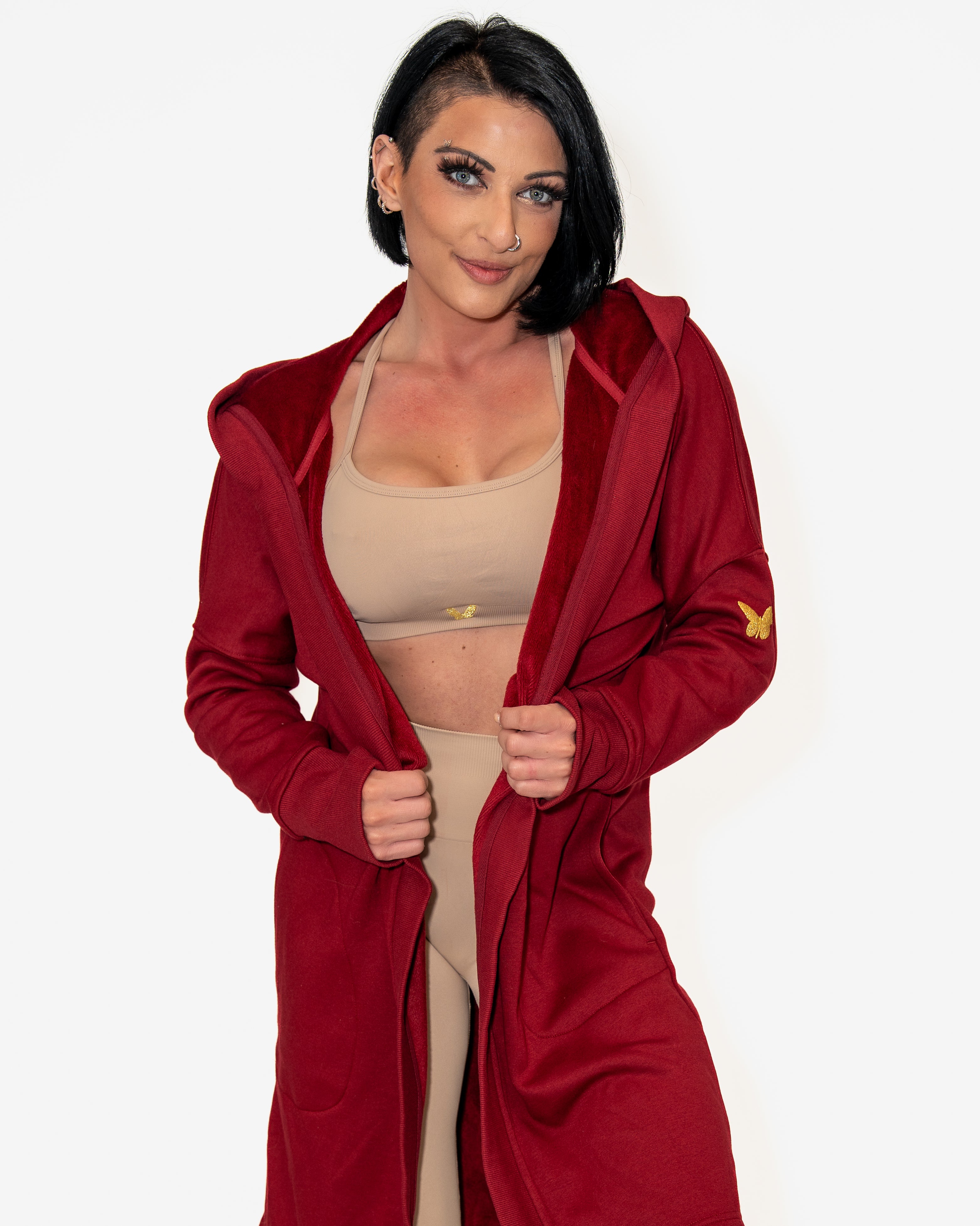 Bombshell Luxe Gym Diva Cover-Up - Red Velvet