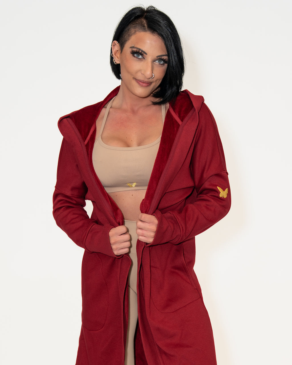 Bombshell Luxe Gym Diva Cover-Up - Red Velvet