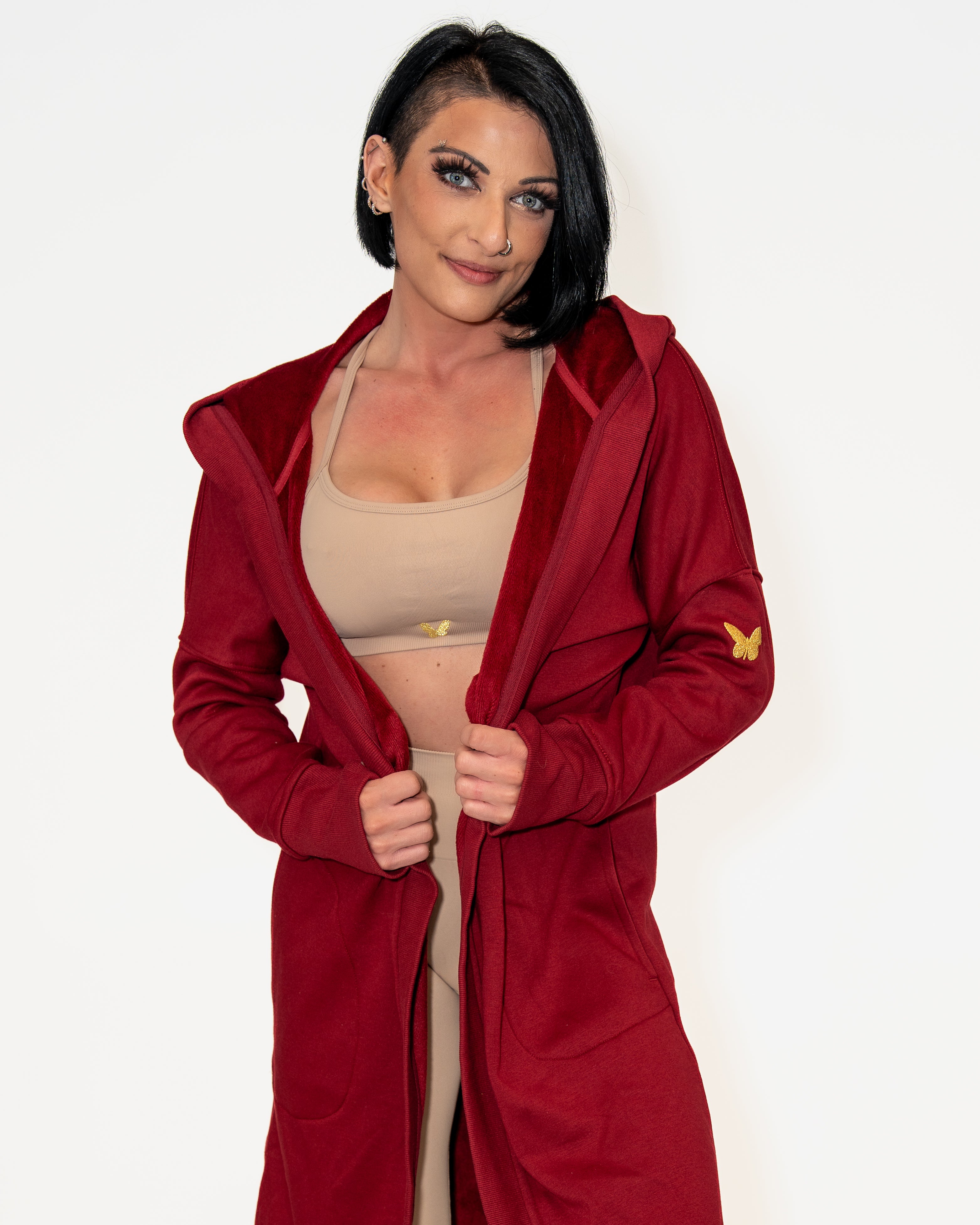 Bombshell Luxe Gym Diva Cover-Up - Red Velvet