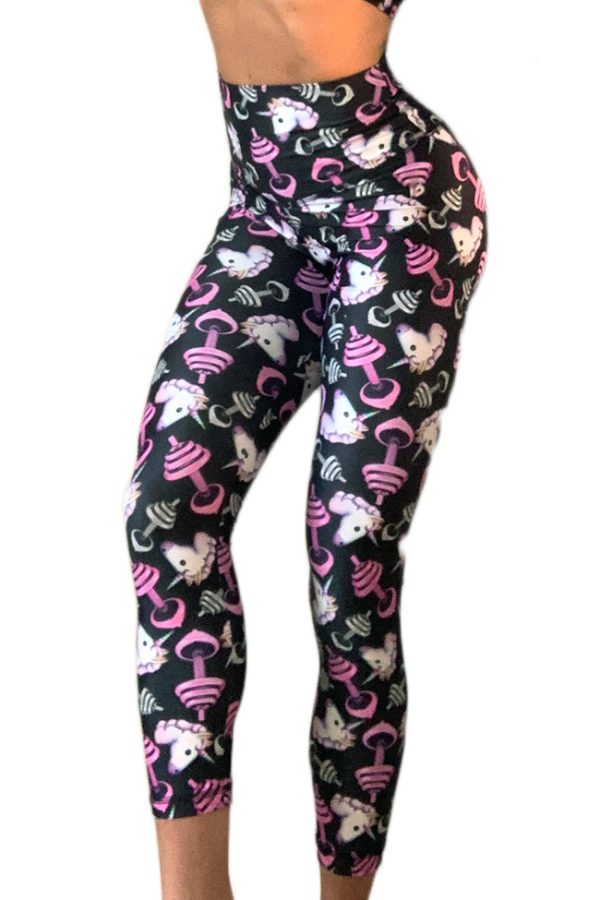 Bombshell Unicorn & Dumbbells Leggings