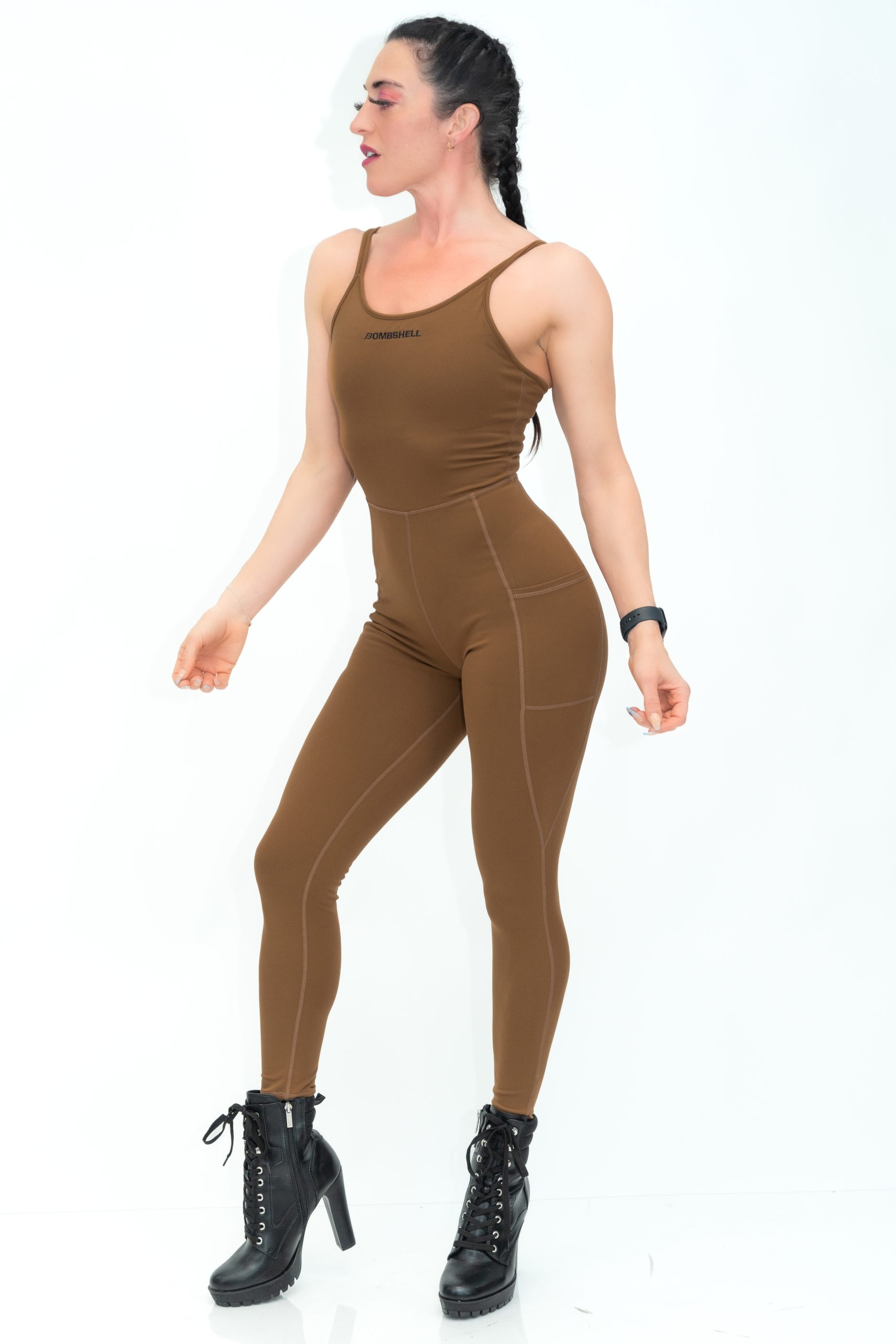 B Active Catsuit Cocoa Dust Bombshell Boutique Sportswear 2002