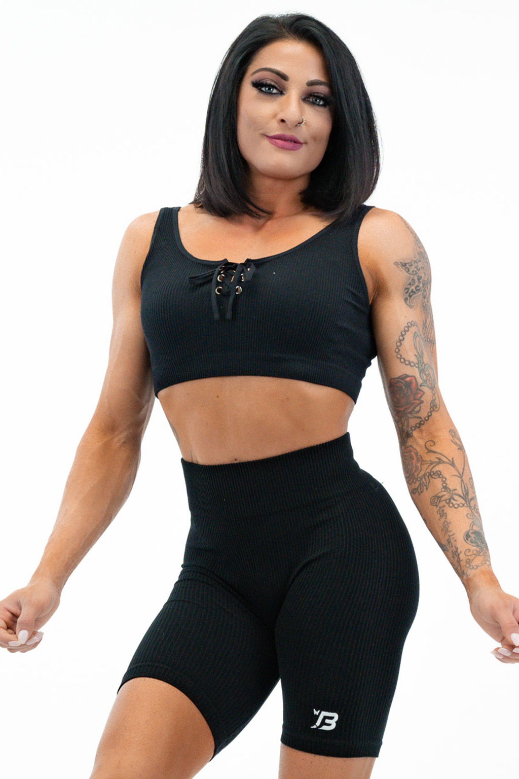 Bombshell Lace It Up Active Top - Black - Bombshell Boutique