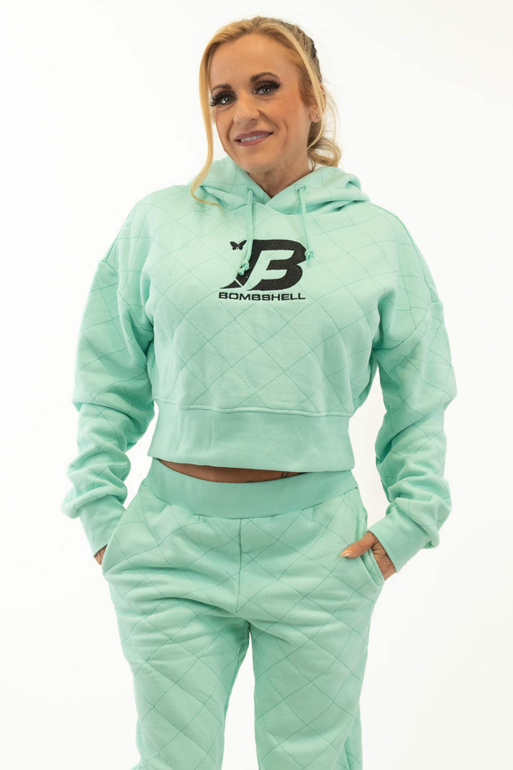 Bombshell Quilted Drawstring Hoodie - Ice Green - Bombshell Boutique  Sportswear