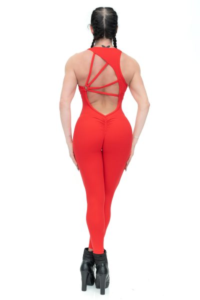Bombshell Booty Pop Forget Me Not Catsuit - Juicy Red